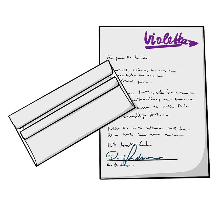 Brief von Violetta mit der Diagnostik Brief von Violetta mit der Diagnostik