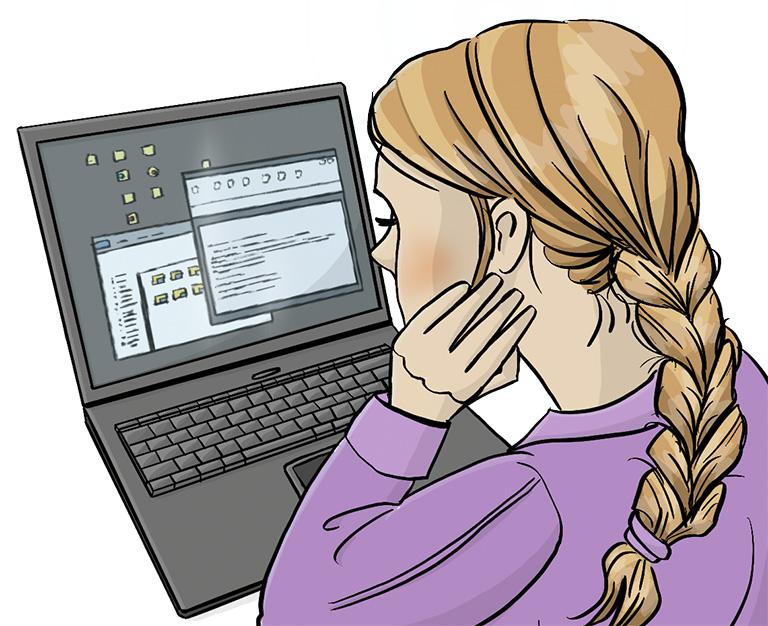 Frau bei der Online-Beratung von Violetta Frau bei der Online-Beratung von Violetta
